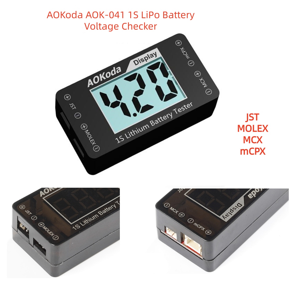 Drone Battery Voltage Checker - AOKoda AOK-041 1S LiPo probador comprobador