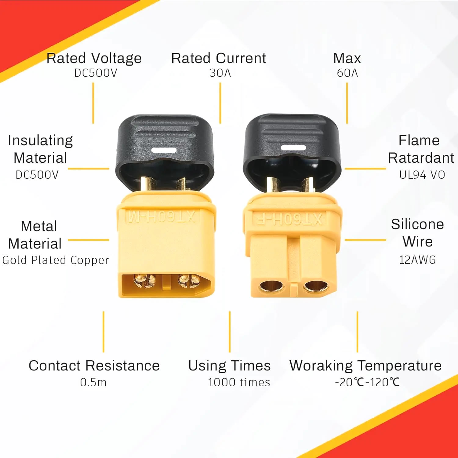 Conector XT60 con Carcasa, Mac - Drone Battery Connector reseña y precio