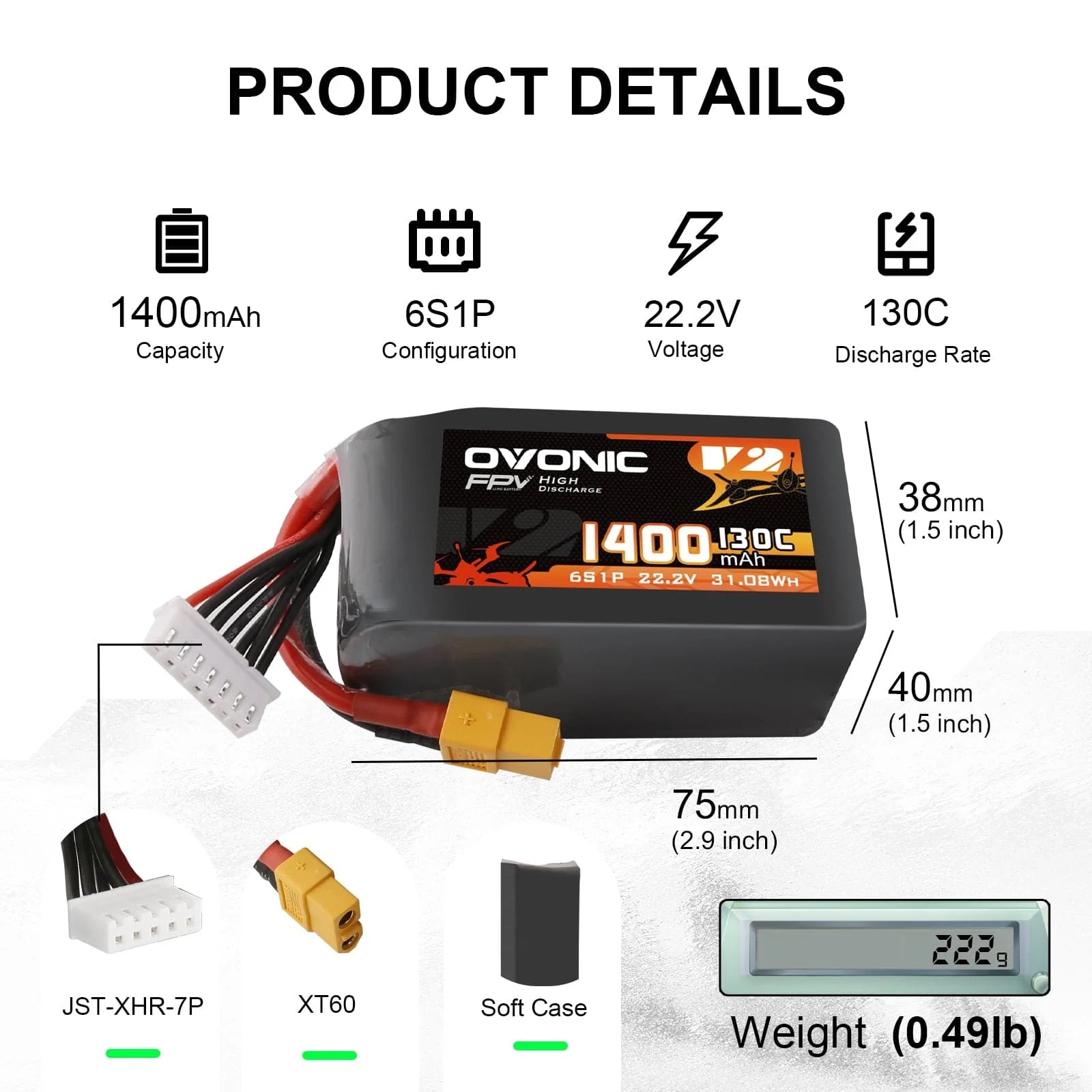 Batería LiPo Ovonic 6S 22.2V 1 - Drone Battery Bag reseña y precio